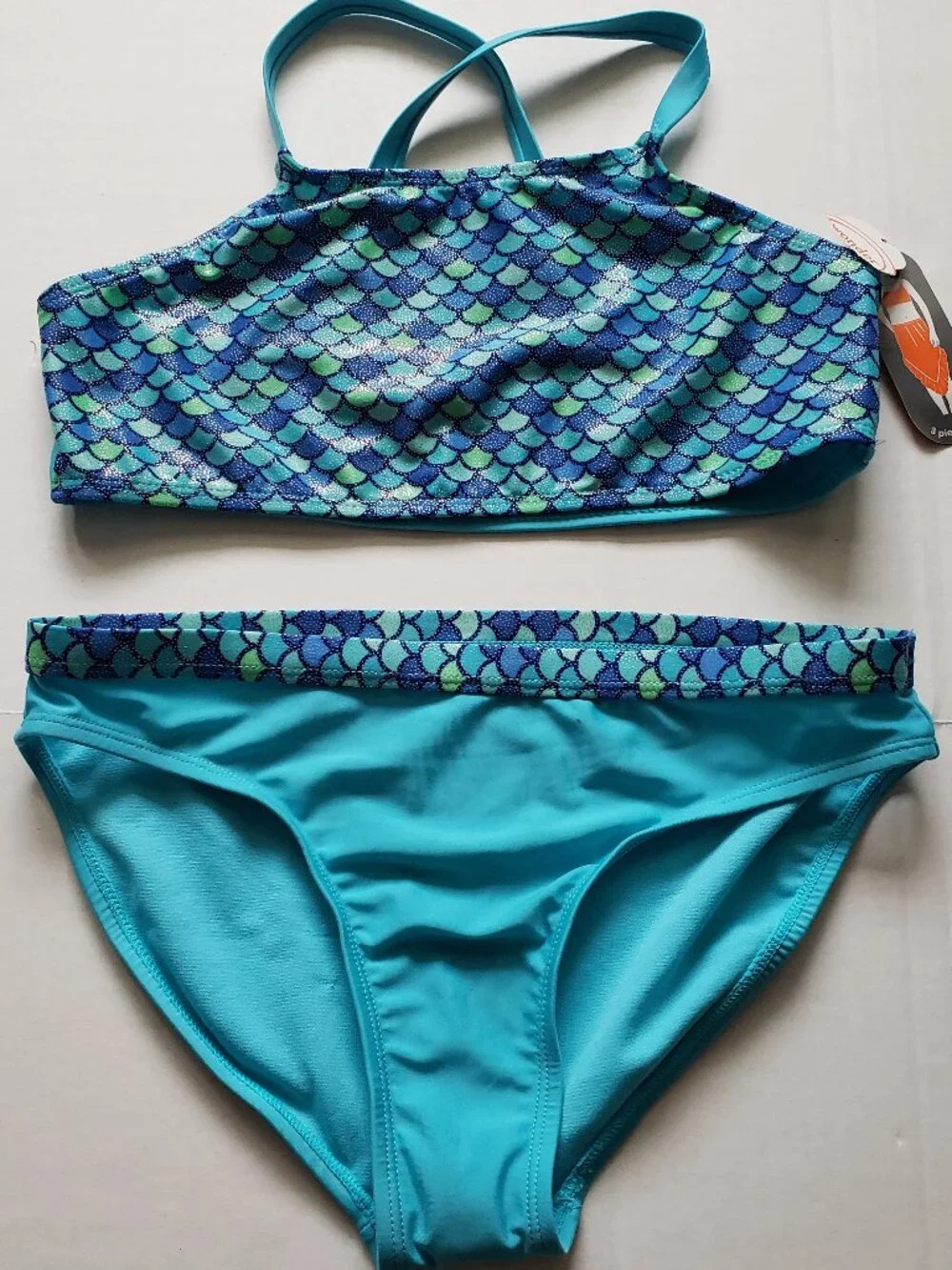NWT Wonder Nation Girls 2-Piece Mermaid Swimsuit Size 18